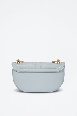 Sac bandoulière en cuir Clepsydre M - Bleu clair