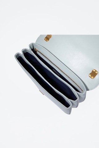 Sac bandoulière en cuir Clepsydre M - Bleu clair