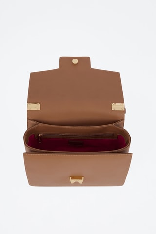 Sac bandoulière en cuir Roxane M - Marron clair