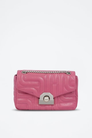 Sac bandoulière en cuir Midi-Minuit - Rose