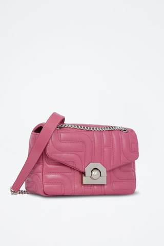 Sac bandoulière en cuir Midi-Minuit - Rose