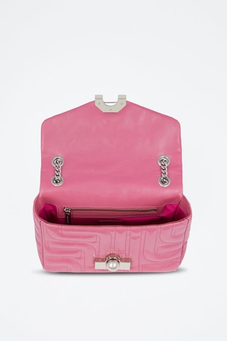 Sac bandoulière en cuir Midi-Minuit - Rose