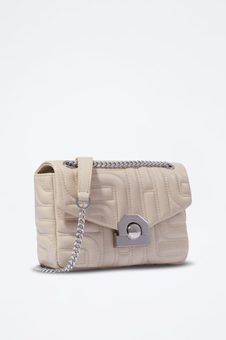 Sac bandoulière en cuir Midi-Minuit - Beige