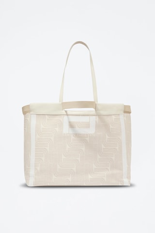 Cabas en cuir Camille L - Ecru