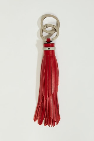 Porte-clés en cuir Pompon - Rouge