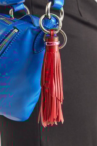 Porte-clés en cuir Pompon - Rouge