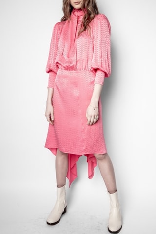 Robe patineuse en soie - Rose