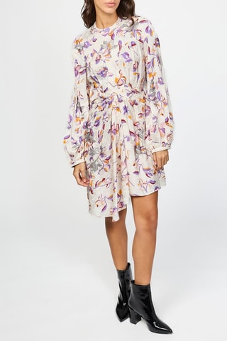 Robe en soie - Ecru et mauve