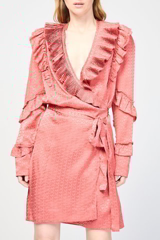 Robe portefeuille en soie - Rose