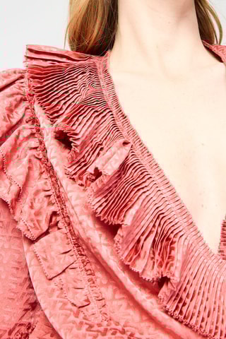 Robe portefeuille en soie - Rose