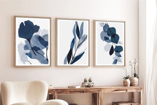 3 peintures décoratives encadrées en MDF Jeanne - 50 x 70 cm