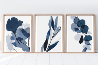 3 peintures décoratives encadrées en MDF Jeanne - 50 x 70 cm