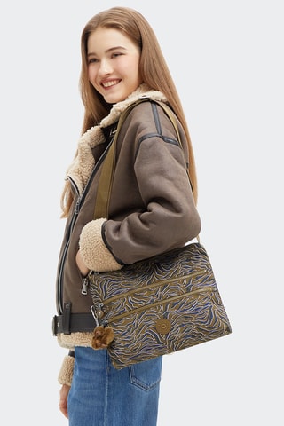 Sac bandoulière Alvar - Kaki et bleu marine