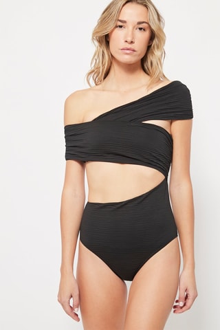 Maillot 1 pièce asymétrique Noir
