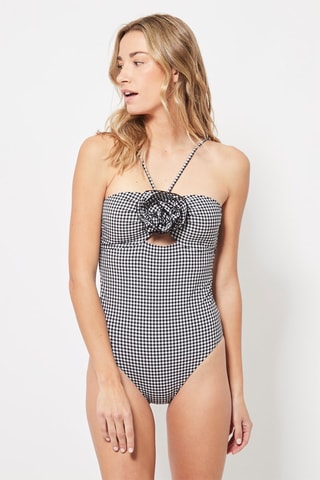 Maillot 1 pièce coques Noir et blanc