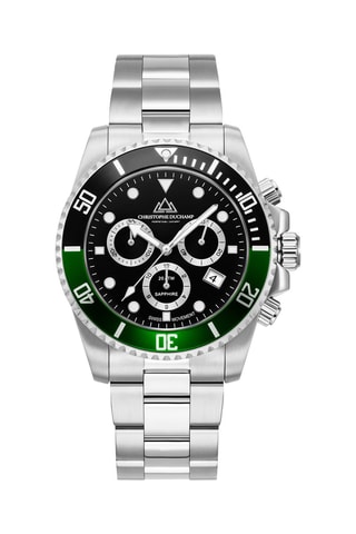 Montre à quartz en acier Marine - Chronographe - Argenté
