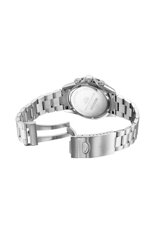 Montre à quartz en acier Grand Mont - Chronographe - Argenté et bleu foncé