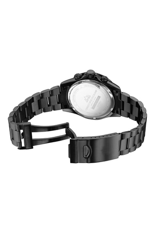 Montre à quartz en acier Grand Mont – Tachymètre et chronographe - Noir