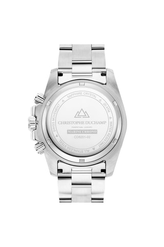 Montre à quartz en acier Marine - Chronographe - Argenté