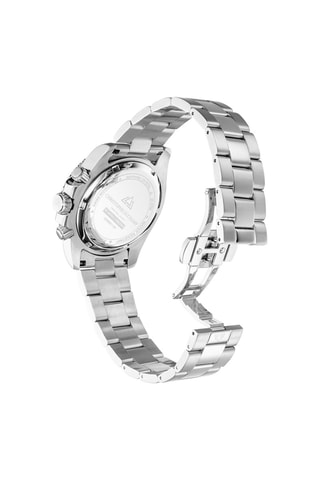 Montre à quartz en acier Marine - Chronographe - Argenté