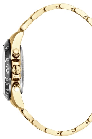 Montre à quartz en acier Grand Mont - Chronographe - Doré et noir
