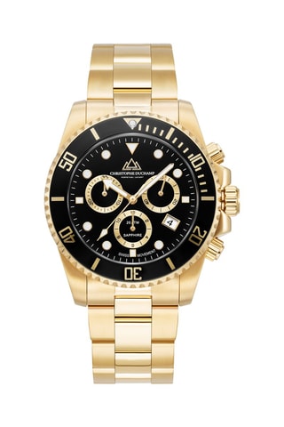 Montre à quartz en acier Marine - Chronographe - Doré