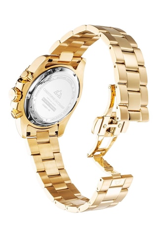 Montre à quartz en acier Marine - Chronographe - Doré