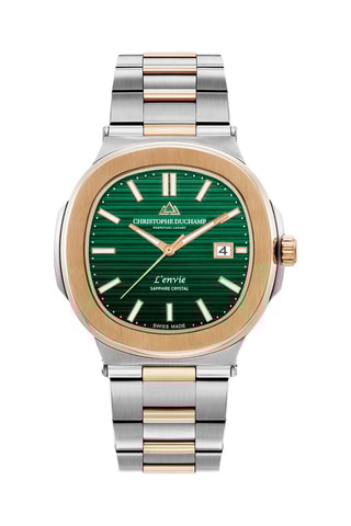 Montre à quartz en acier - Argenté et doré rose