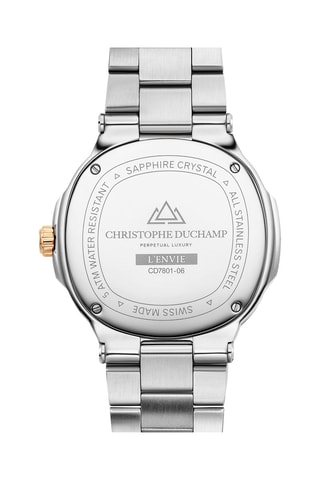Montre à quartz en acier - Argenté et doré rose