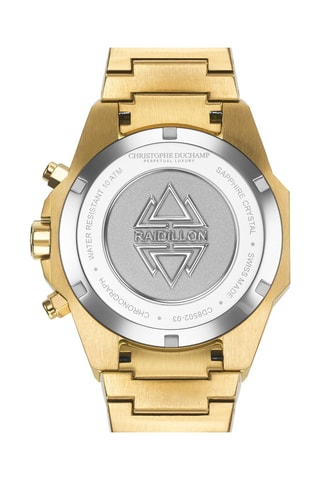 Montre à quartz en acier - Noir et doré