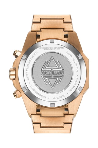 Montre à quartz en acier - Vert et doré rose