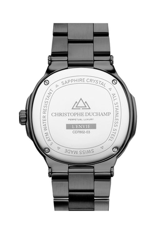 Montre à quartz en acier L'envie - Compteur phases de lune - Noir