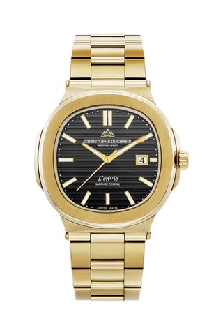 Montre à quartz en acier L'Envie - Doré et noir