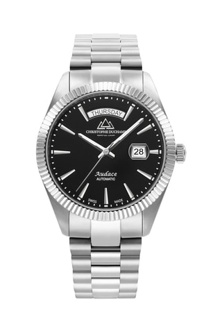 Montre à quartz en acier Audace II - Argenté et noir