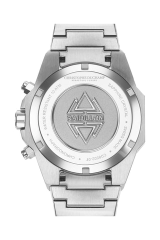 Montre à quartz en acier Raidillon - Chronographe - Argenté et vert