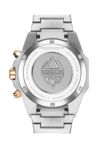 Montre à quartz en acier Raidillon - Chronographe - Argenté et vert