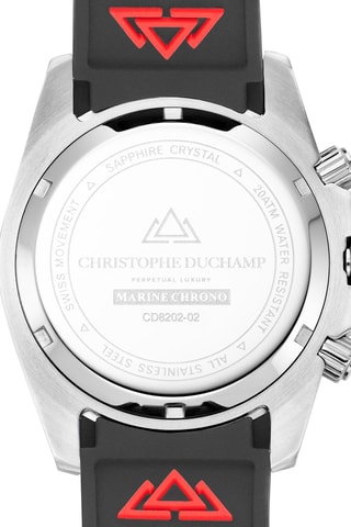 Montre à quartz en caoutchouc Marine Chrono - Chronographe et tachymètre - Noir