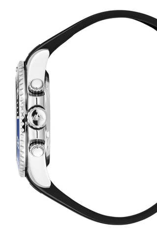 Montre à quartz en caoutchouc Marine Chrono - Chronographe et tachymètre - Noir