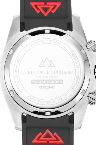 Montre à quartz en caoutchouc Marine Chrono - Chronographe et tachymètre - Noir