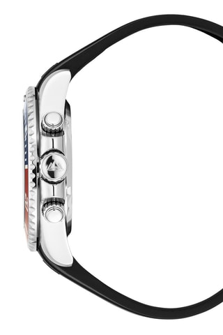Montre à quartz en caoutchouc Marine Chrono - Chronographe et tachymètre - Noir