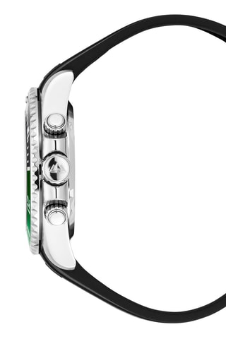 Montre à quartz en caoutchouc Marine Chrono - Chronographe et tachymètre - Noir