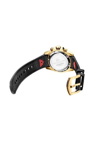 Montre à quartz en caoutchouc Marine Chrono - Chronographe et tachymètre - Noir