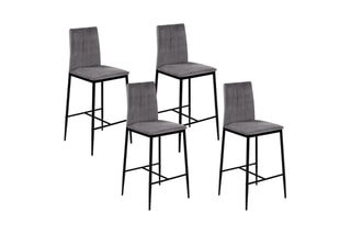 4 tabourets Jade - Gris et noir