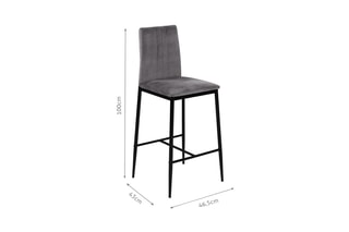 4 tabourets Jade - Gris et noir