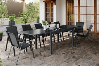 Table de jardin extensible - Gris foncé