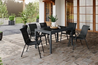 Table de jardin extensible - Gris foncé