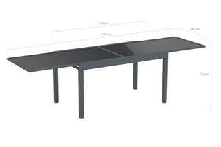 Table de jardin extensible - Gris foncé