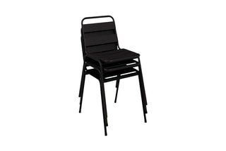 6 chaises de jardin empilables - Noir