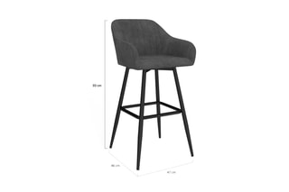 2 tabourets de bar Ariana - Gris foncé