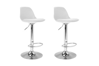 2 tabourets de bar Karl  - Blanc